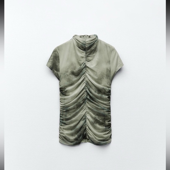 Tops - Zara Printed Tulle Top